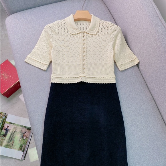 Solene Mixed Media Dress - Picture 2 of 5